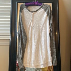 White and Gray Henley